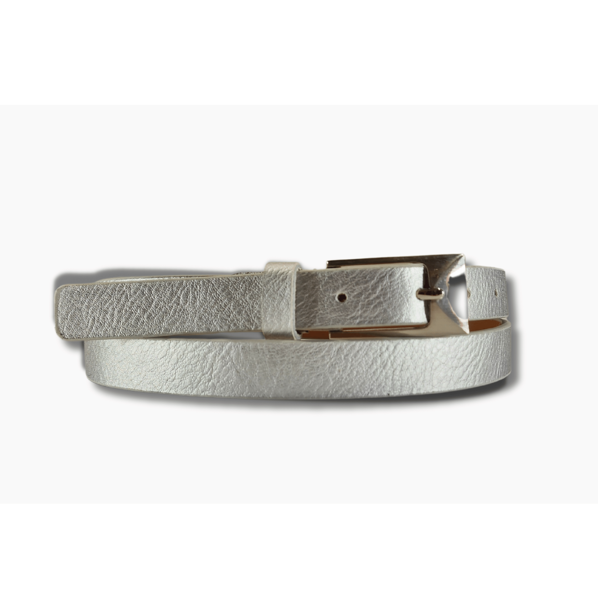 13mm | Thin Silver Belt - BeltUp Leather Co.
