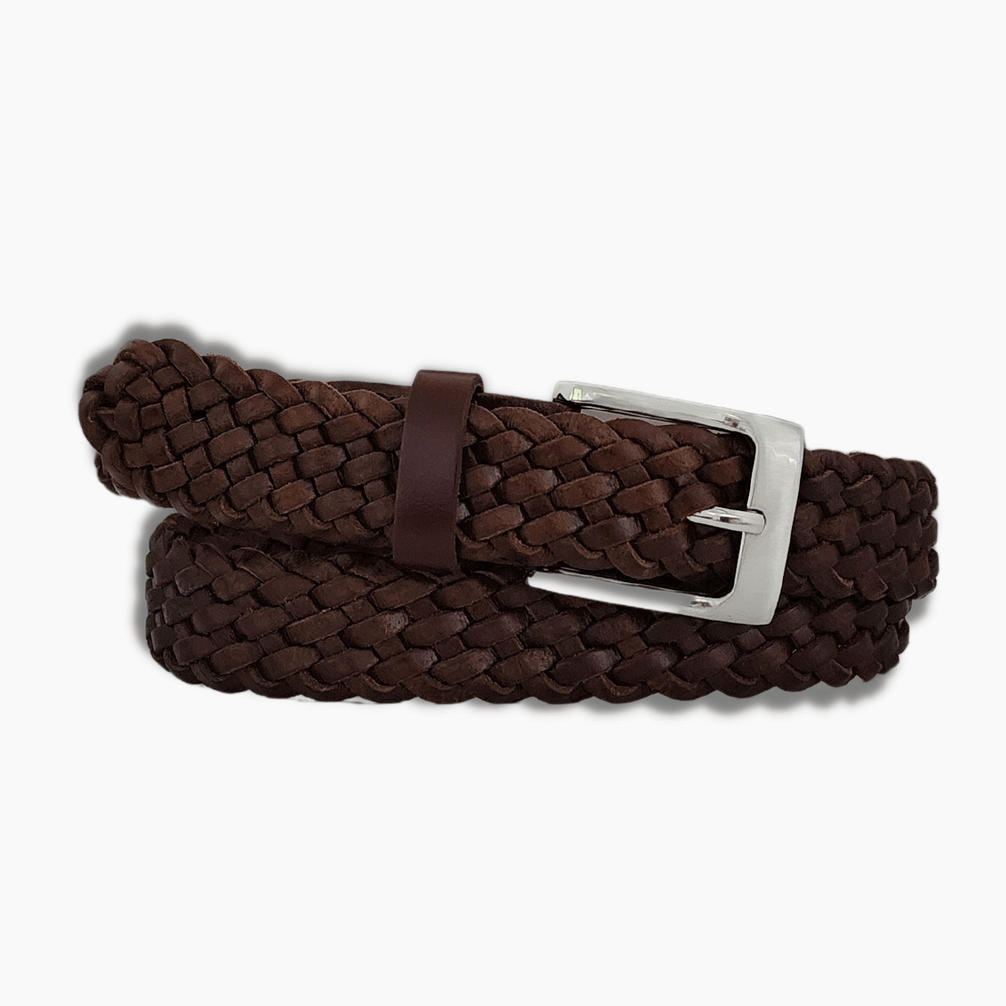 35mm | Brown | Plaited Leather Belt - BeltUp Leather Co.