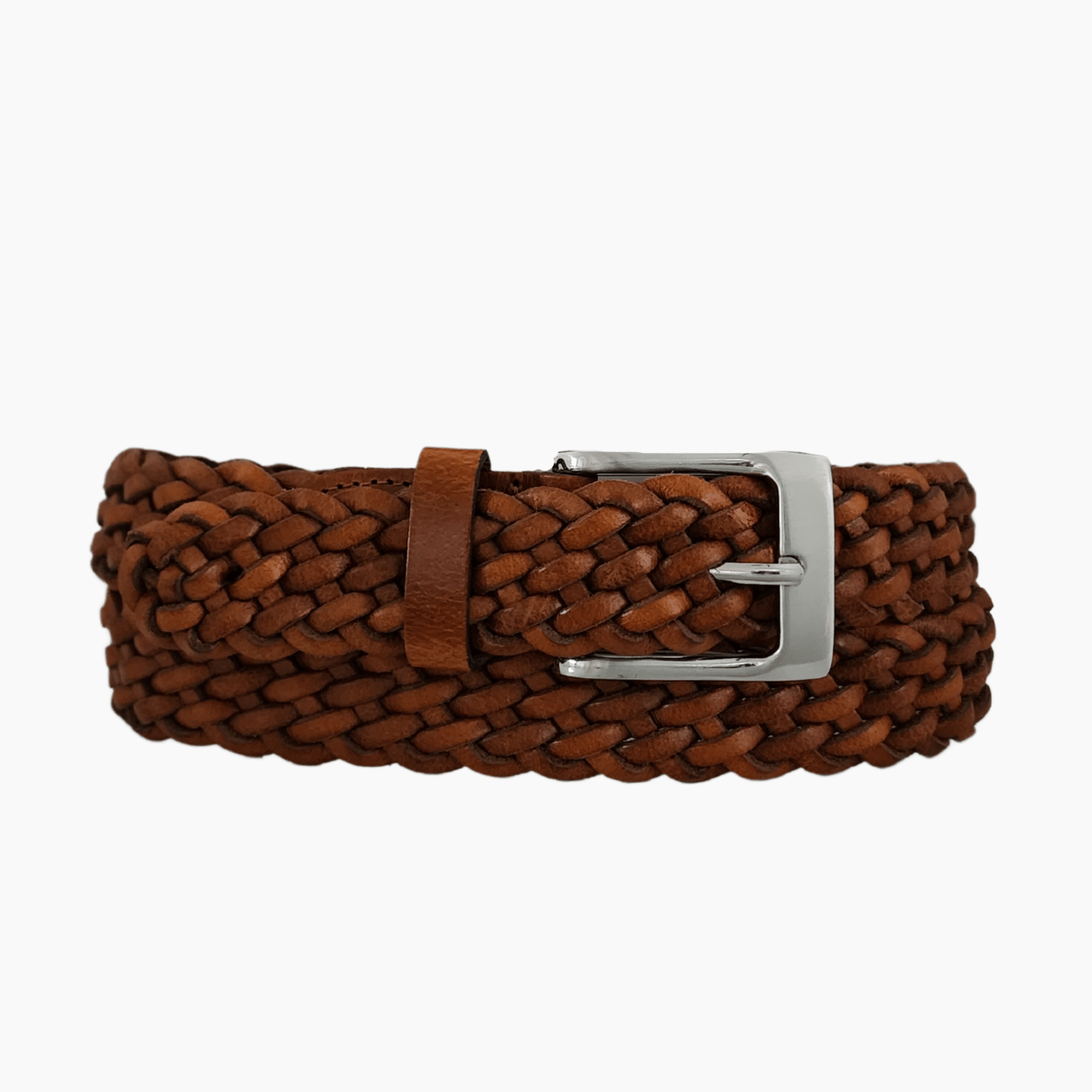 35mm | Tan | Plaited Leather Belt - BeltUp Leather Co.