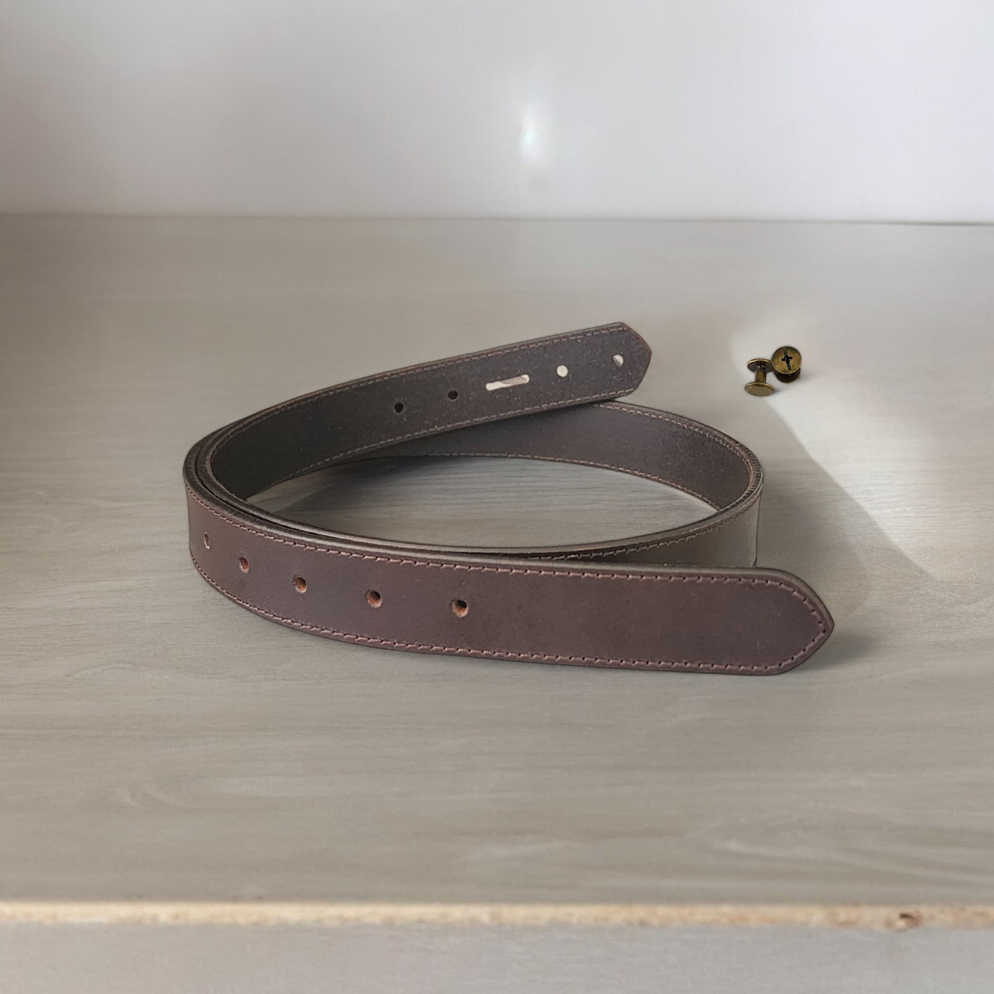 38mm | Brown Stitched | Strap Only - BeltUp Leather Co.