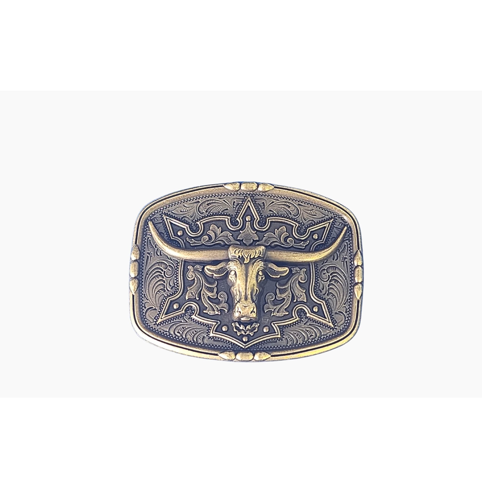 38mm | Longhorn | Antique Gold Buckle - BeltUp Leather Co.