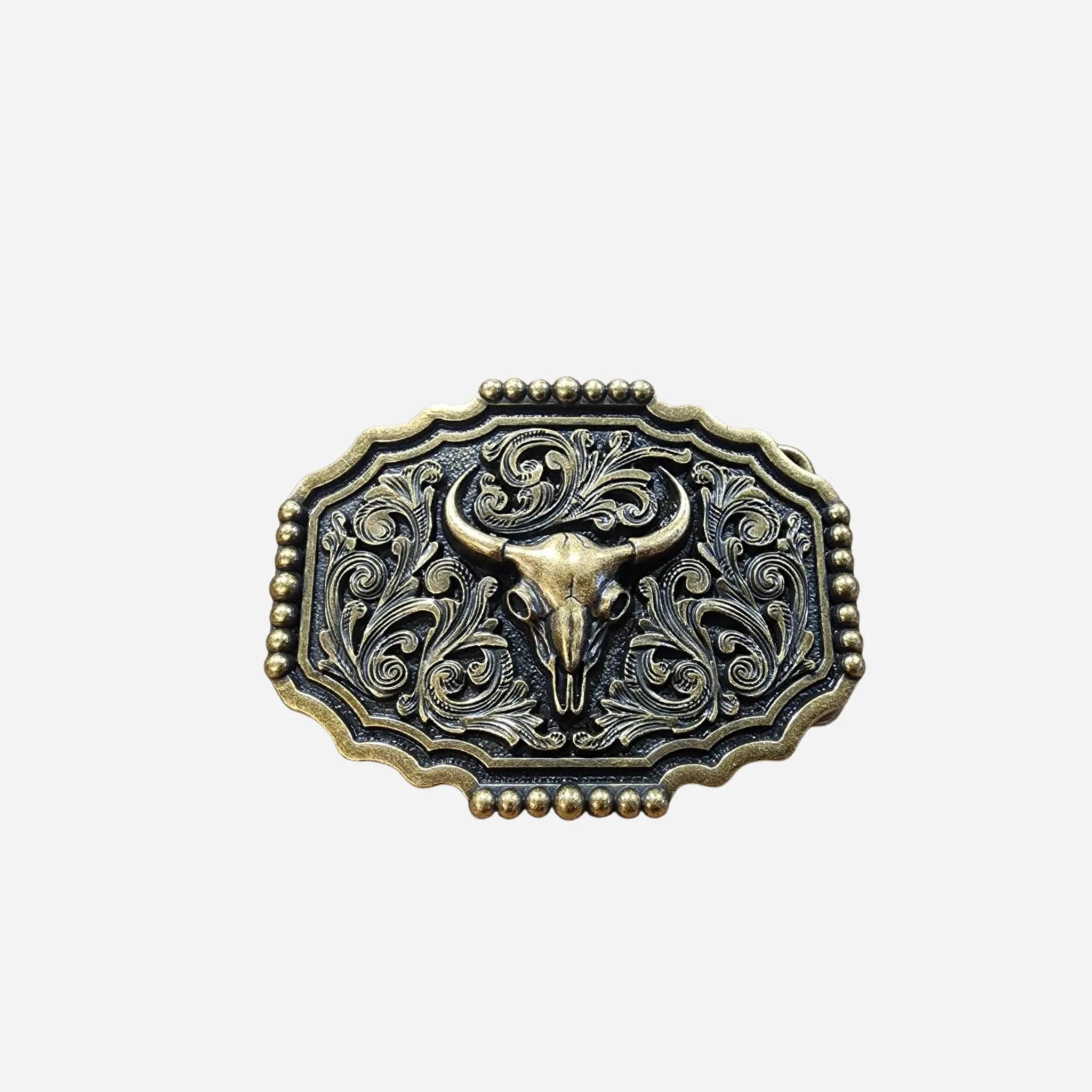 38mm | Western Buckle | Longhorn Gold | BeltUp - BeltUp Leather Co.