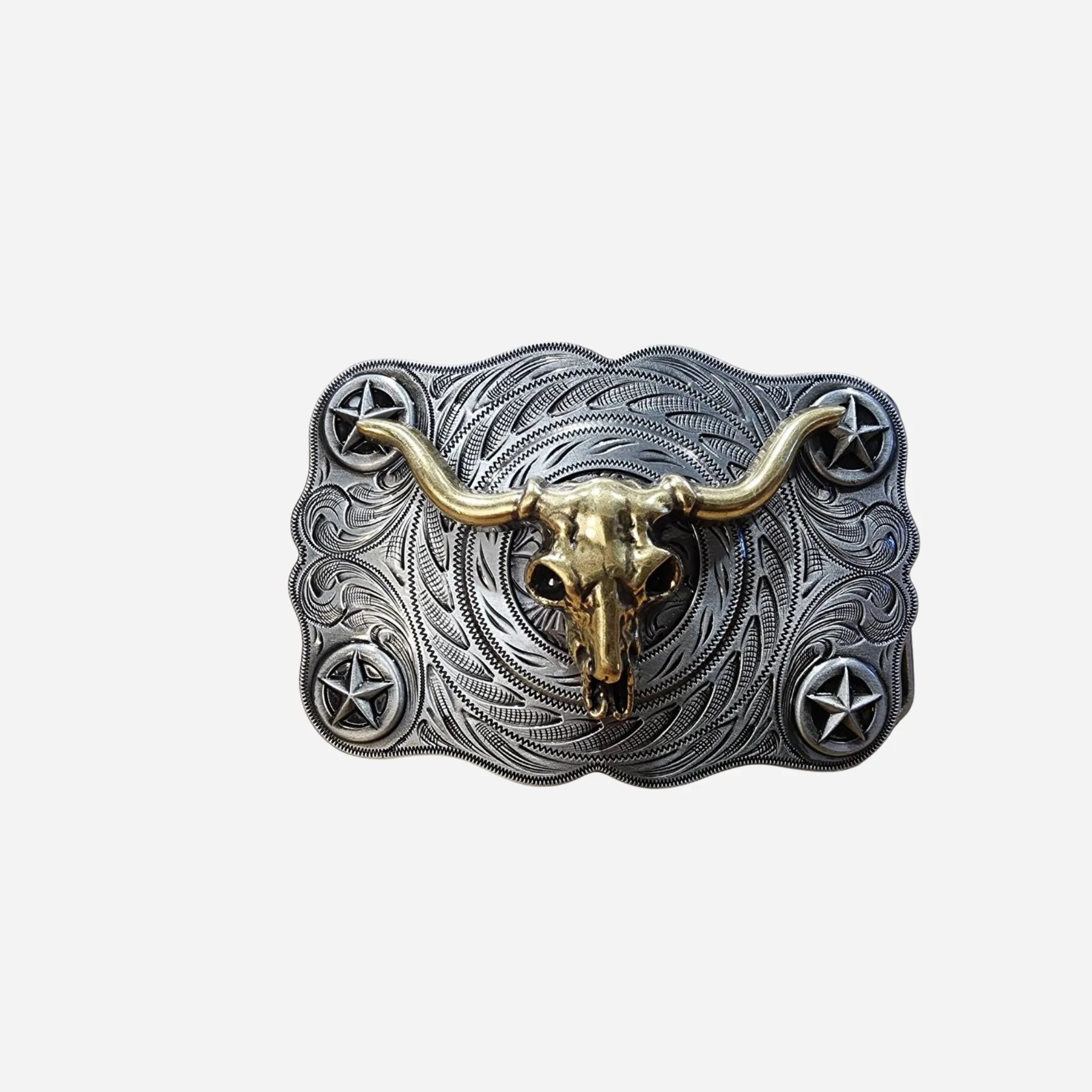 38mm | Western Buckle | Two Tone Longhorn | BeltUp - BeltUp Leather Co.