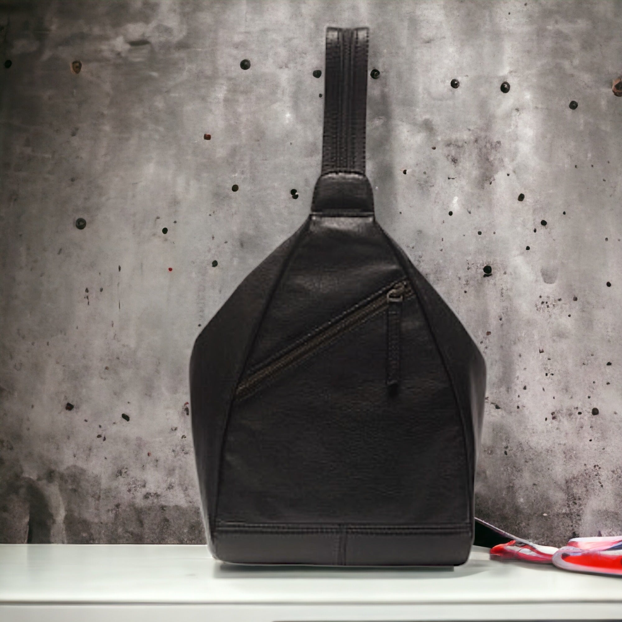 Black Shoulder Bag/Backpack - Deb - BeltUp Leather Co.