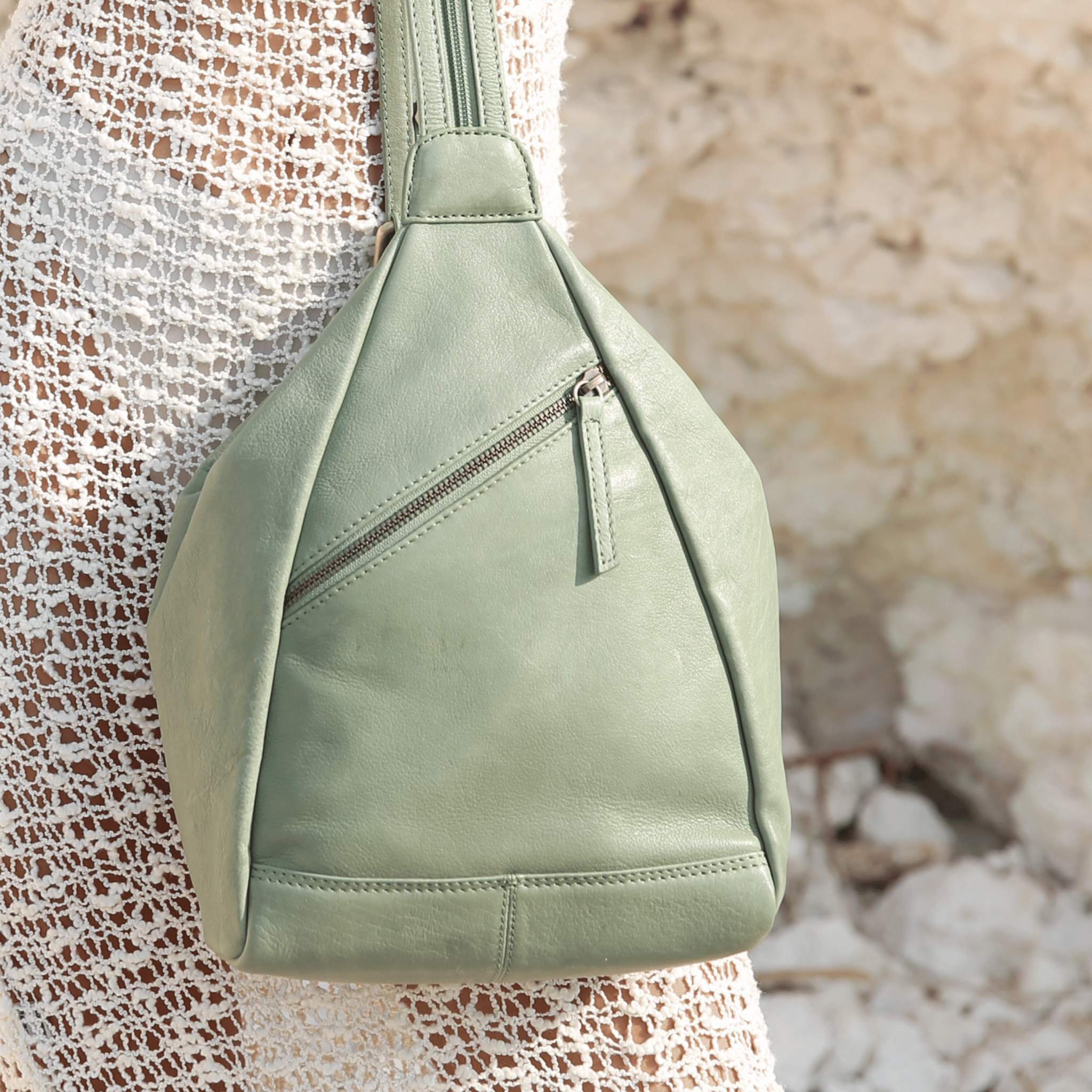 Mint Leaf Shoulder Bag/Backpack - Deb - BeltUp Leather Co.