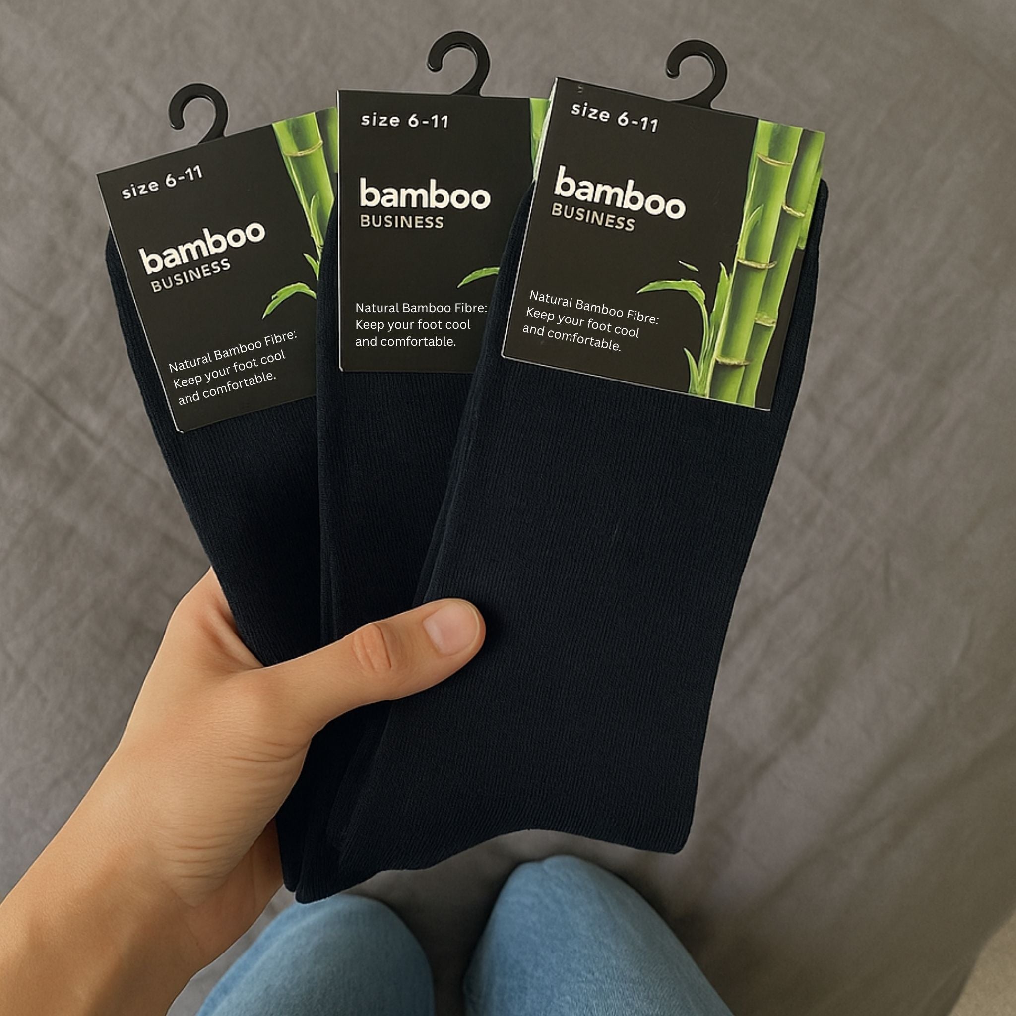 3 x Mens Bamboo Business Socks - Black - BeltUp Leather Co.
