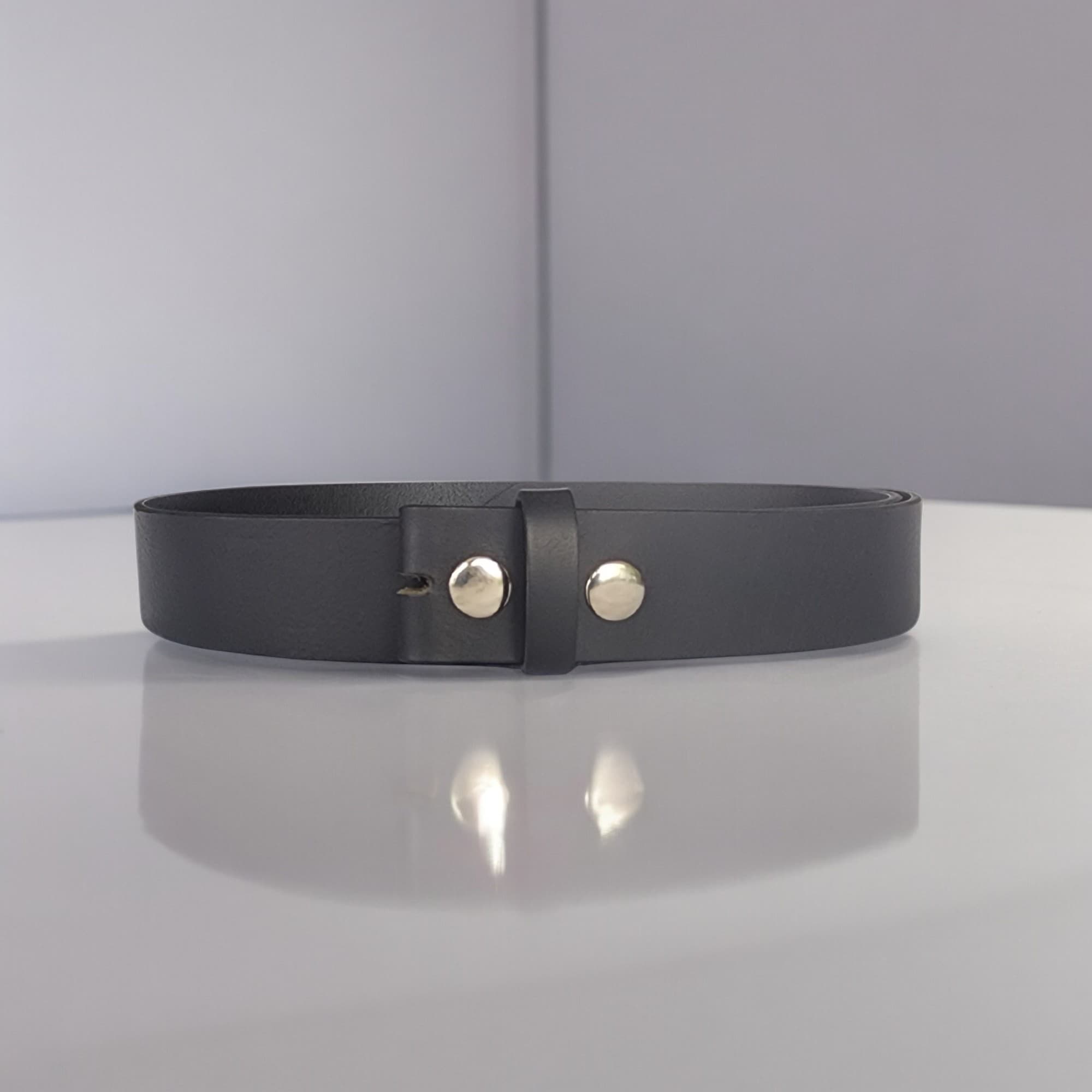 38mm | Black Leather Belt | Press Studs | BeltUp - BeltUp Leather Co.
