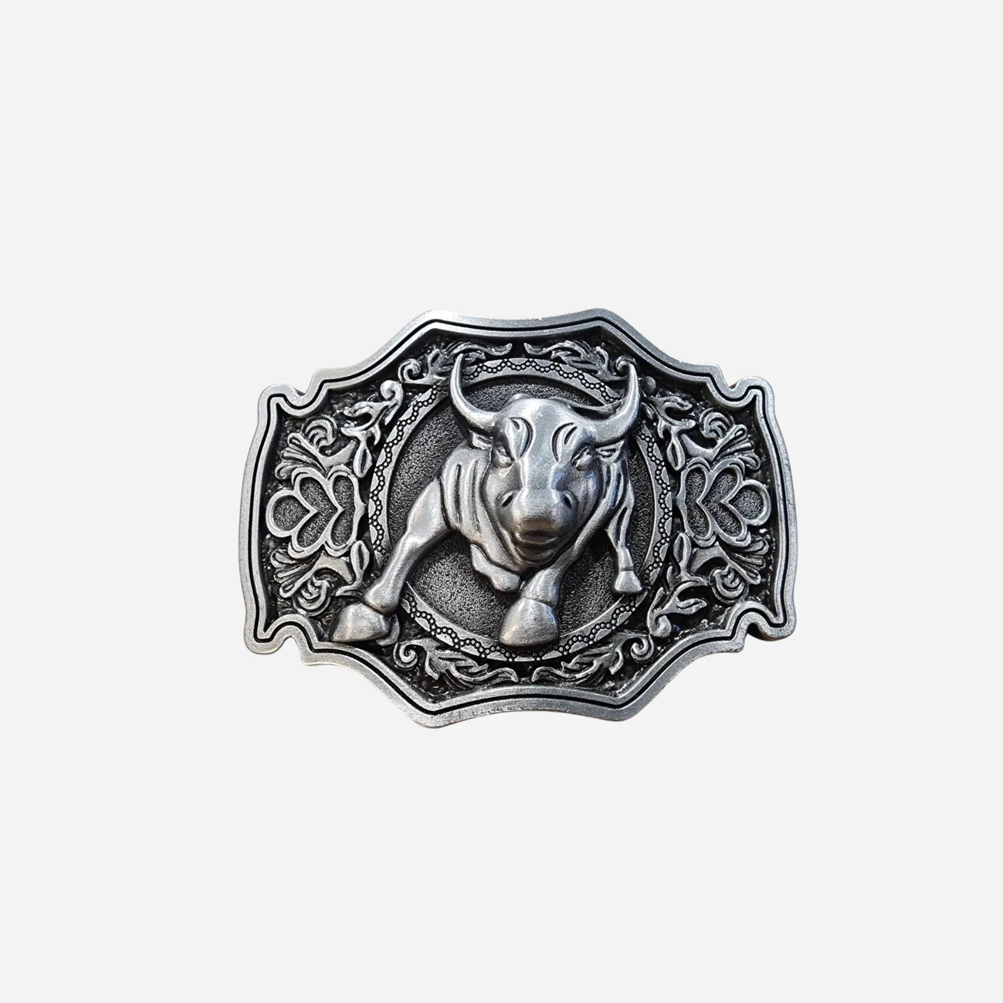 38mm | Western Buckle | Silver Bull Head | BeltUp - BeltUp Leather Co.