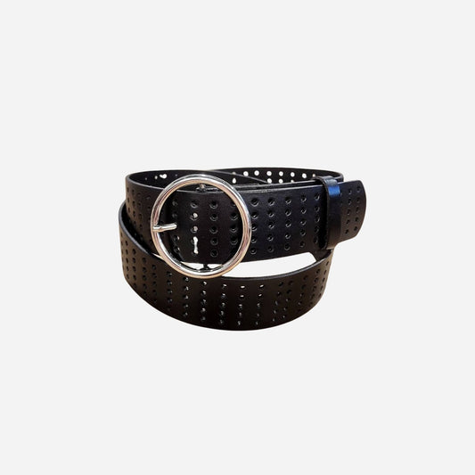 Ladies Wide 50mm Black Top Grain Leather Belt - BeltUp Leather Co.