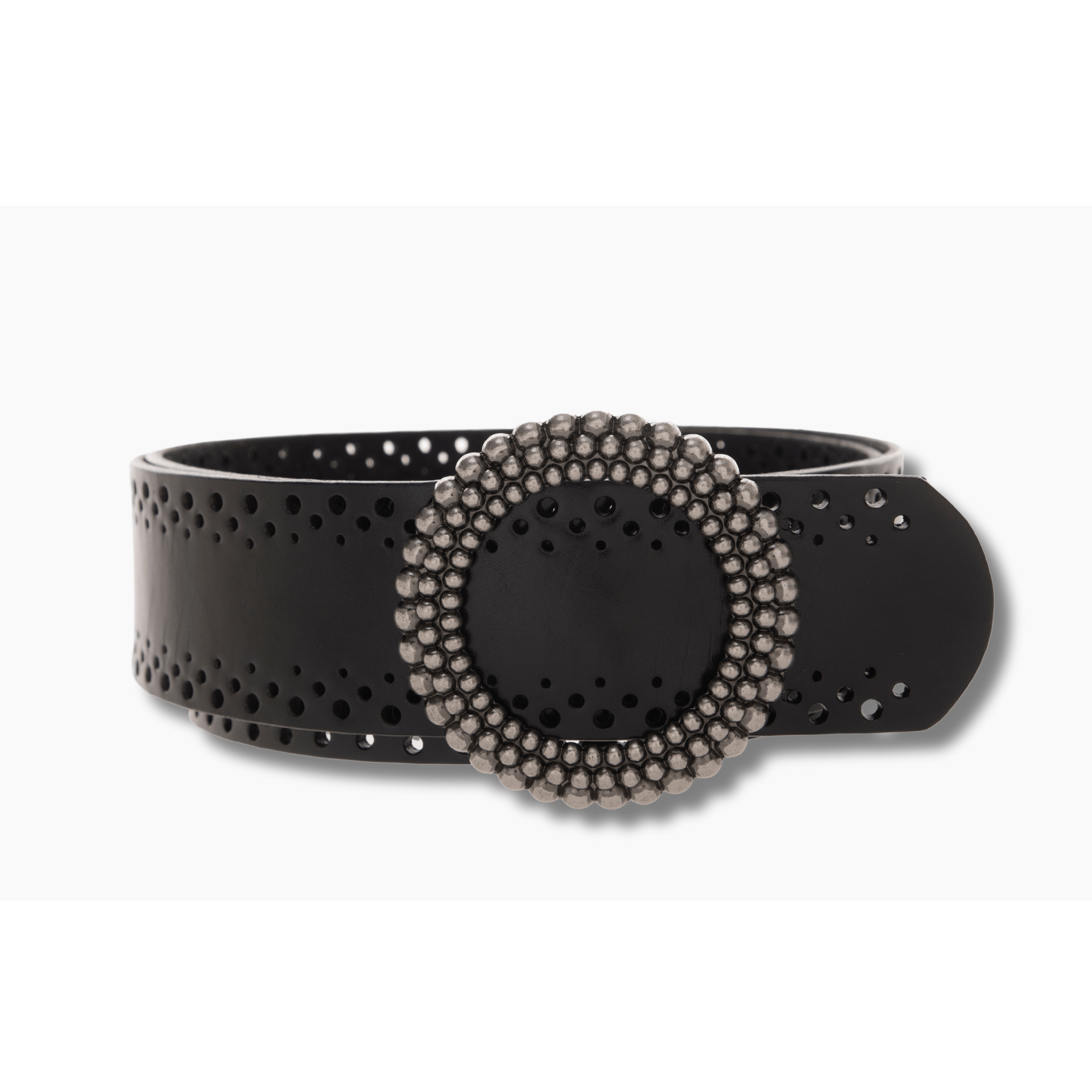 60mm | Ladies Wide Black Leather Belt - BeltUp Leather Co.