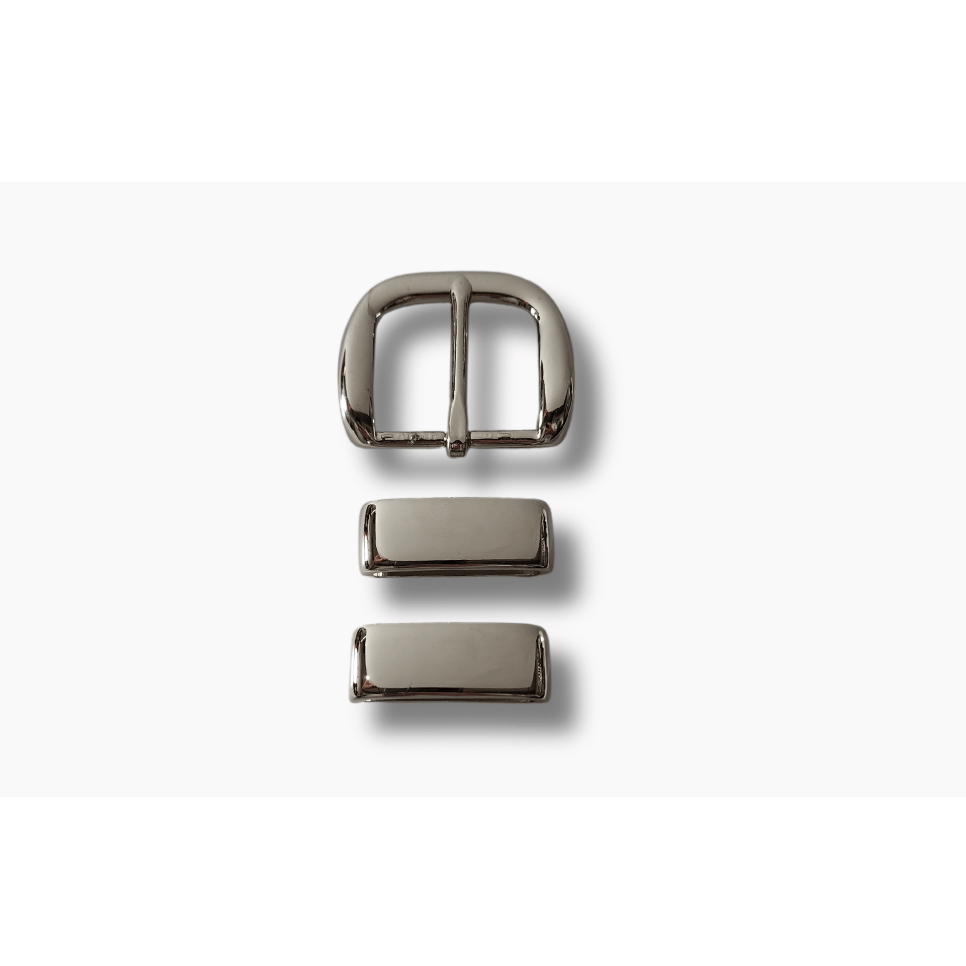 38mm Double Keepers - Polished Silver - BeltUpOnline