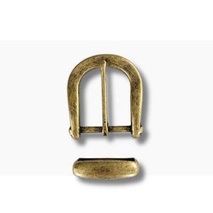 Antique Gold Buckle and Keeper- 38mm - BeltUpOnline