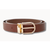 Tan Leather belt with clip on gold buckle - 35mm