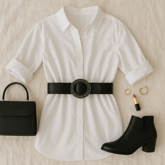 60mm | Wide Black Leather Belt