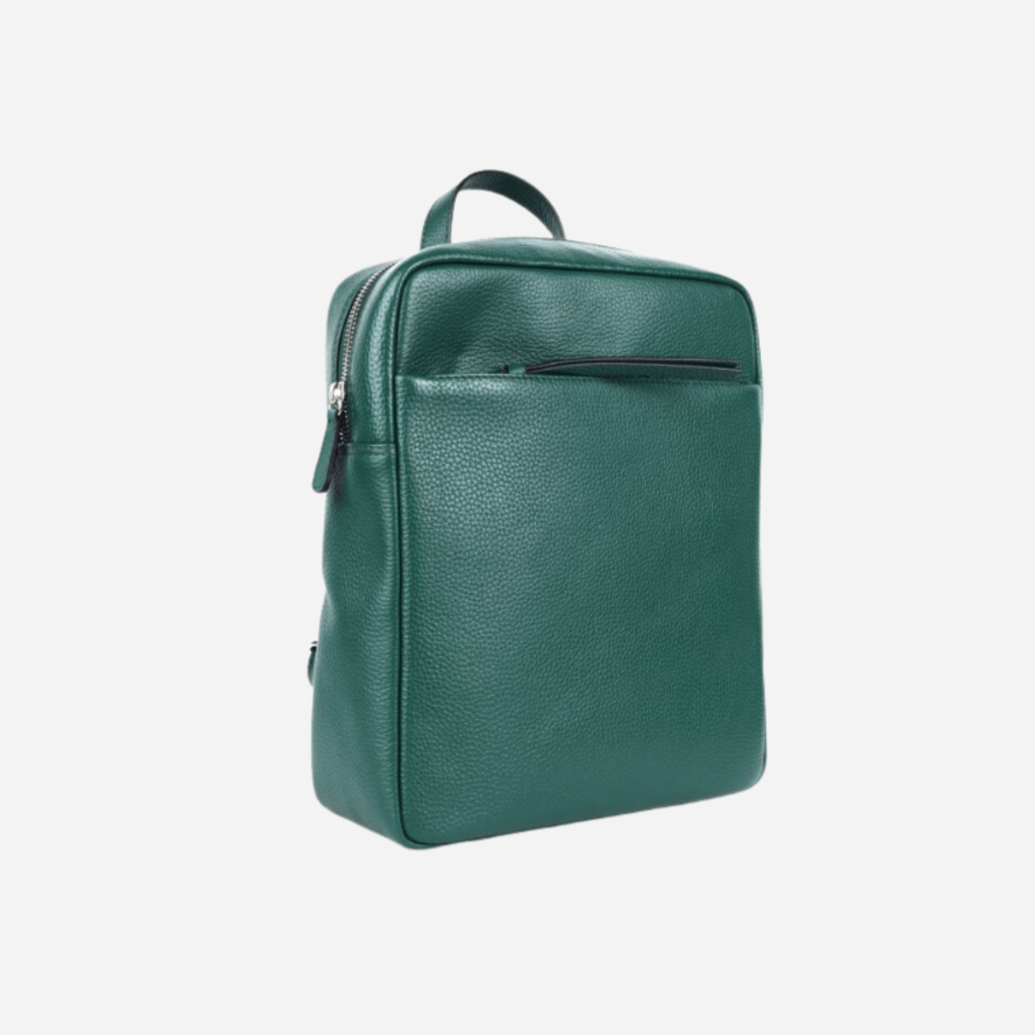 Front view of Singleton green leather backpack - BeltUp Leather Co.