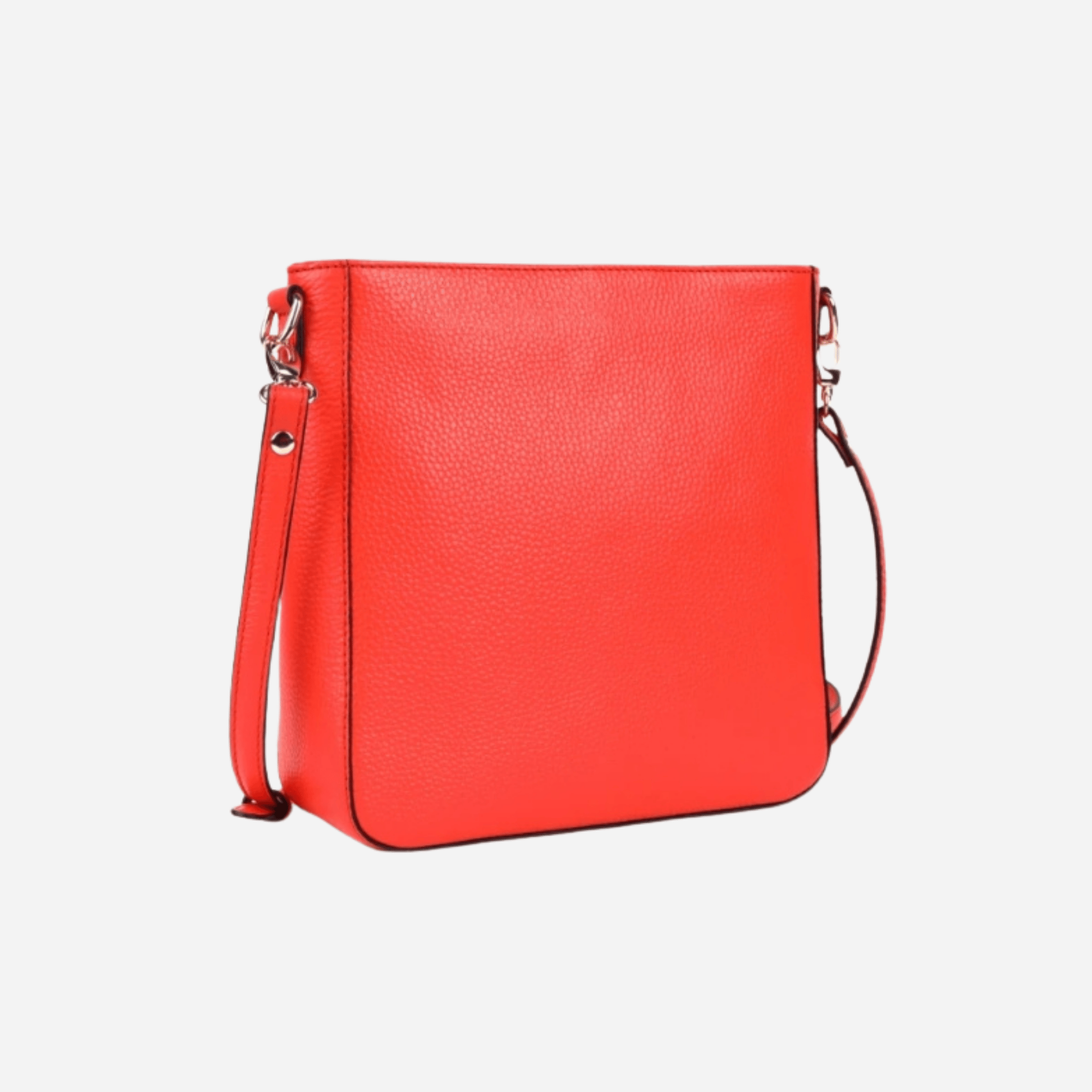 Front view of Mandarin coloured Leather Crossbody Handbag - Darwin | BeltUp Leather Co.