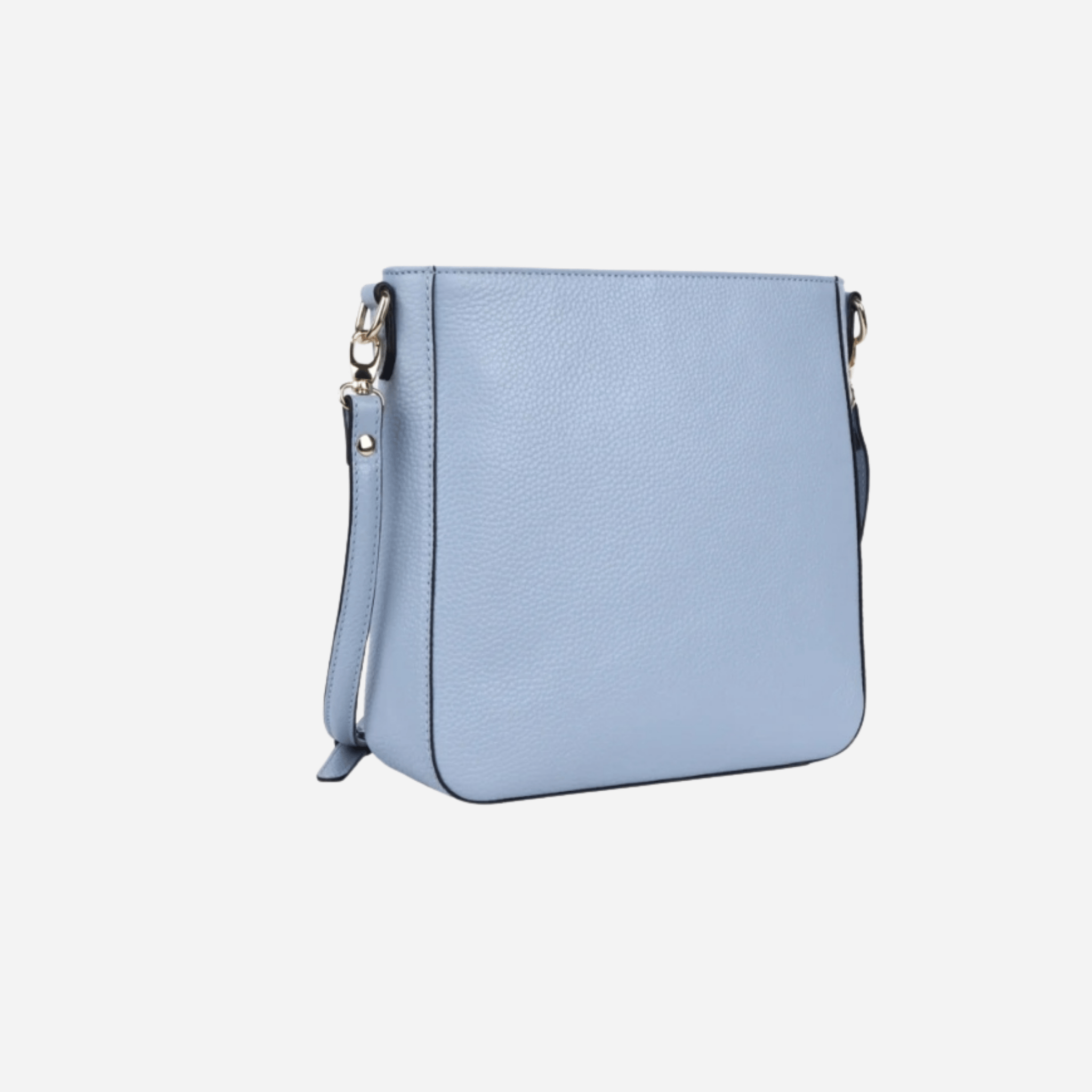 Front View of Powder Blue Crossbody Handbag | Darwin - BeltUp Leather Co.